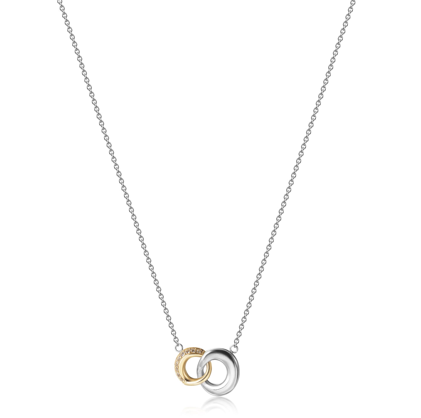 Two Tone Linked Circle Necklace