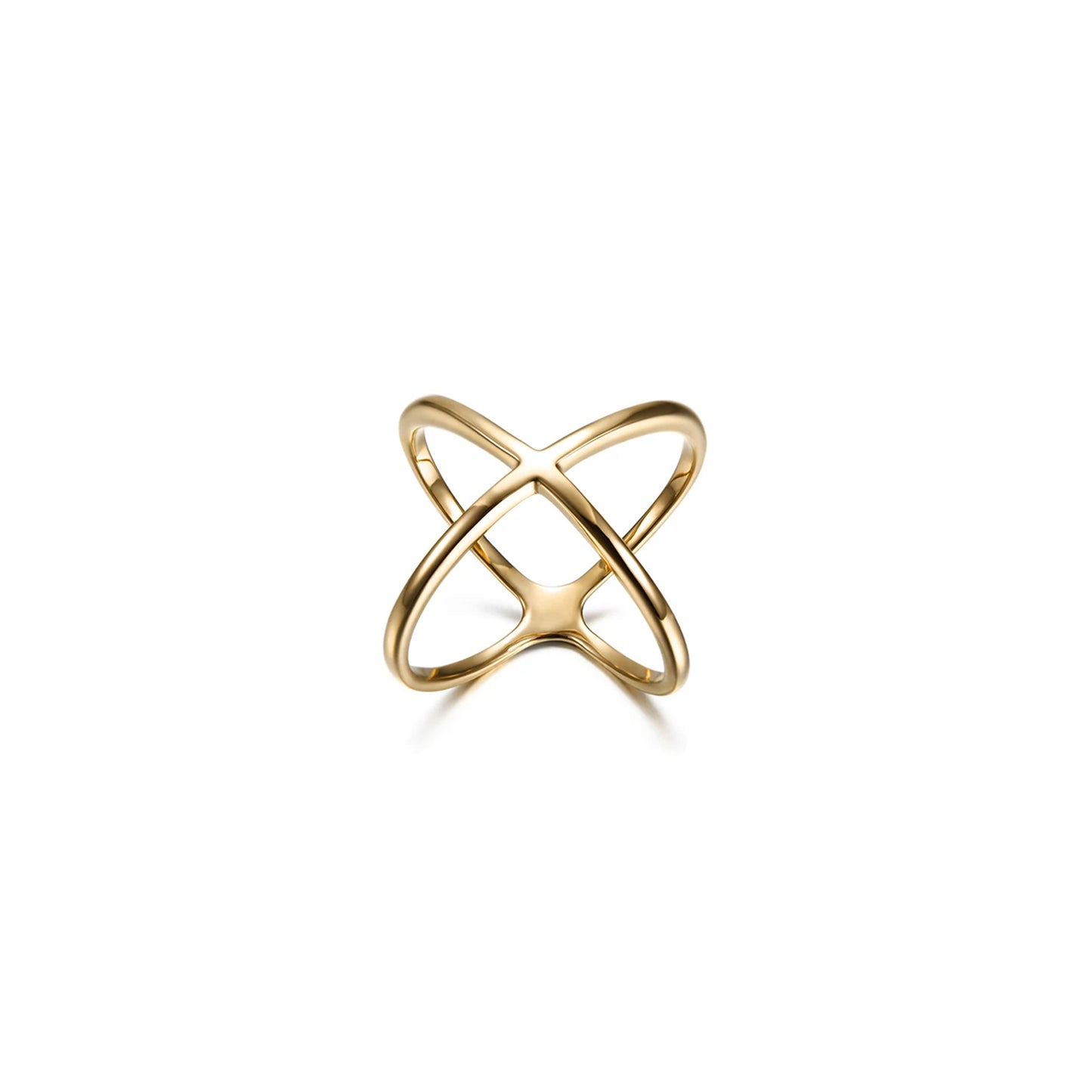 Gold Skinny Crisscross Band Ring