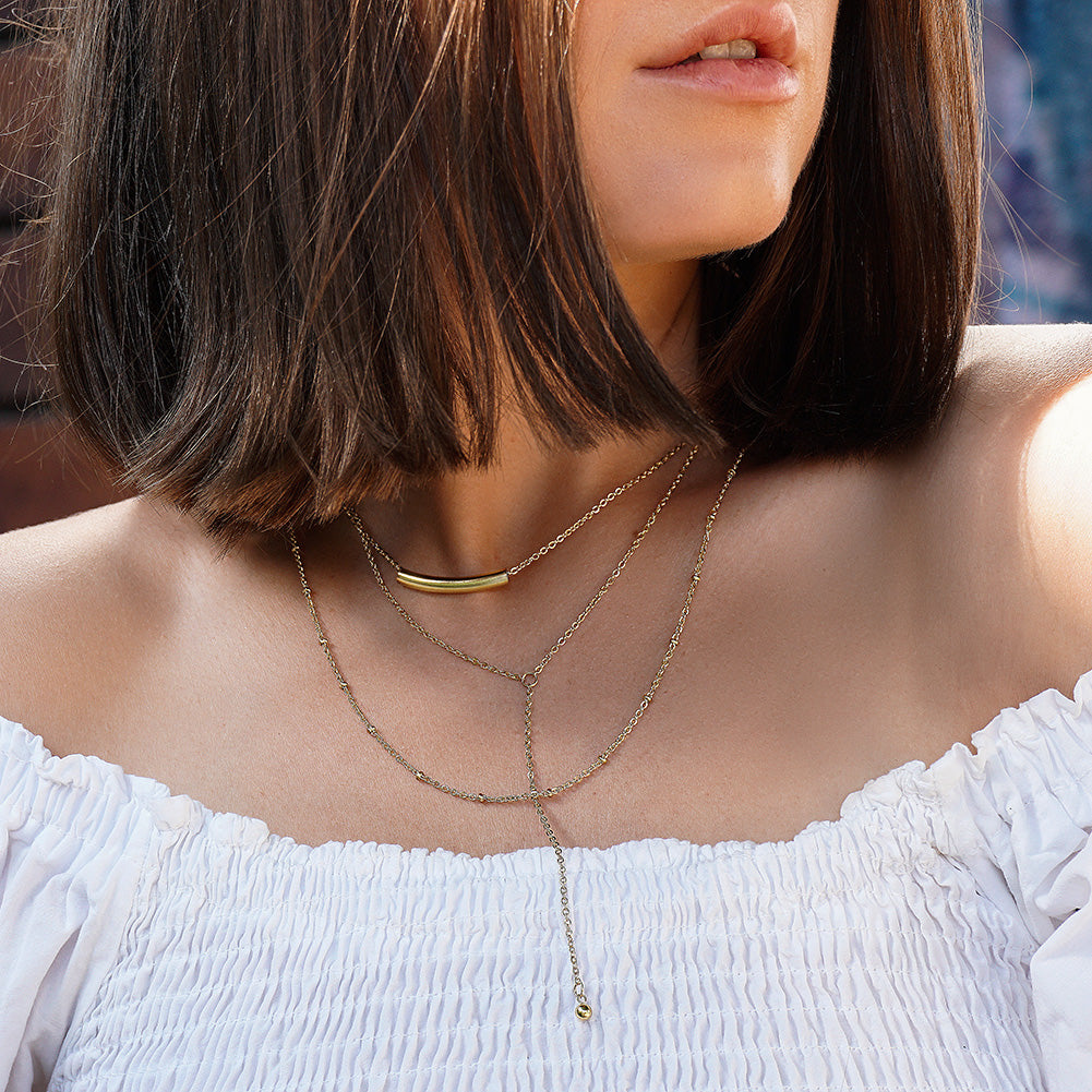 Floating Bar Layered Y-Necklace