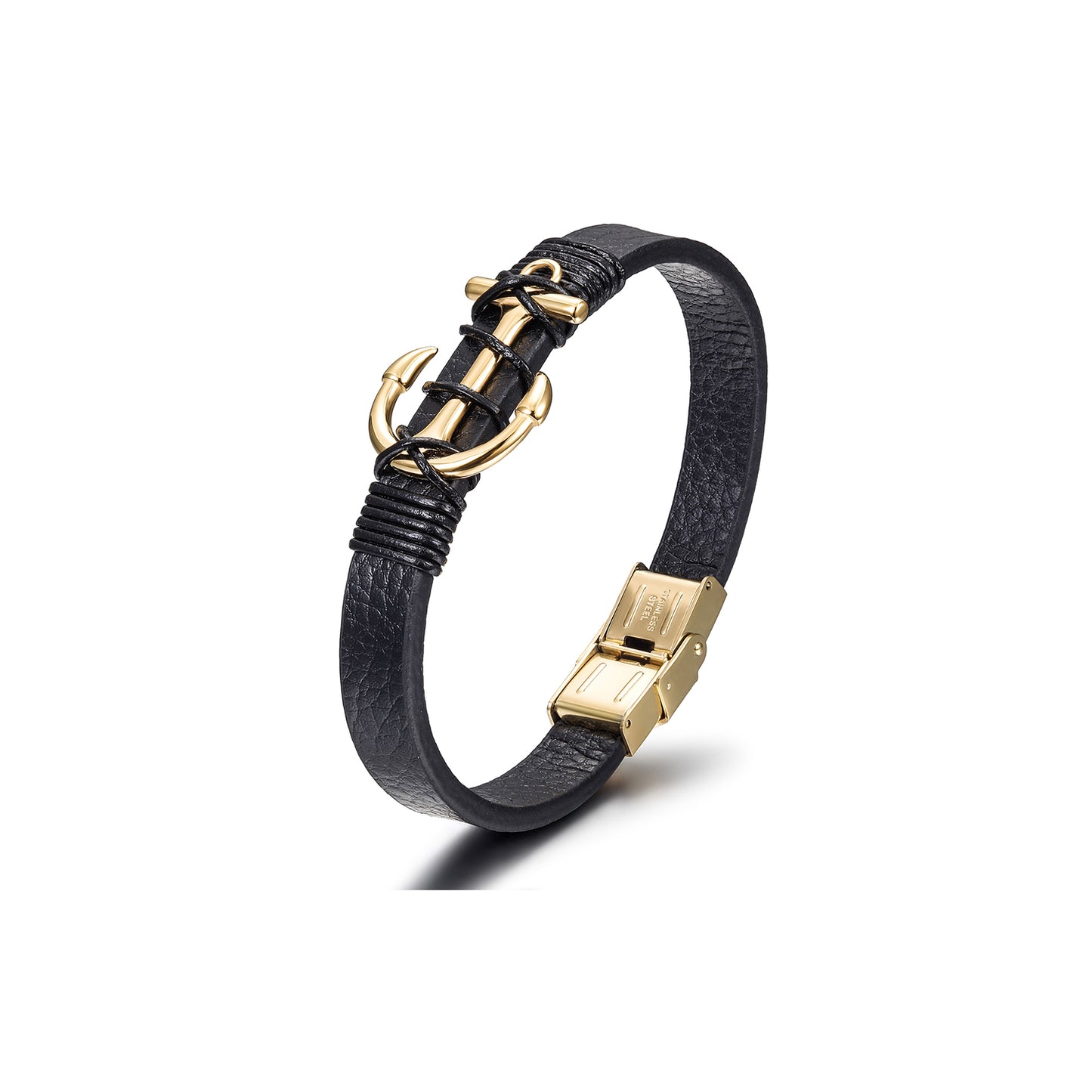 Anchor Warp Leather Bracelet