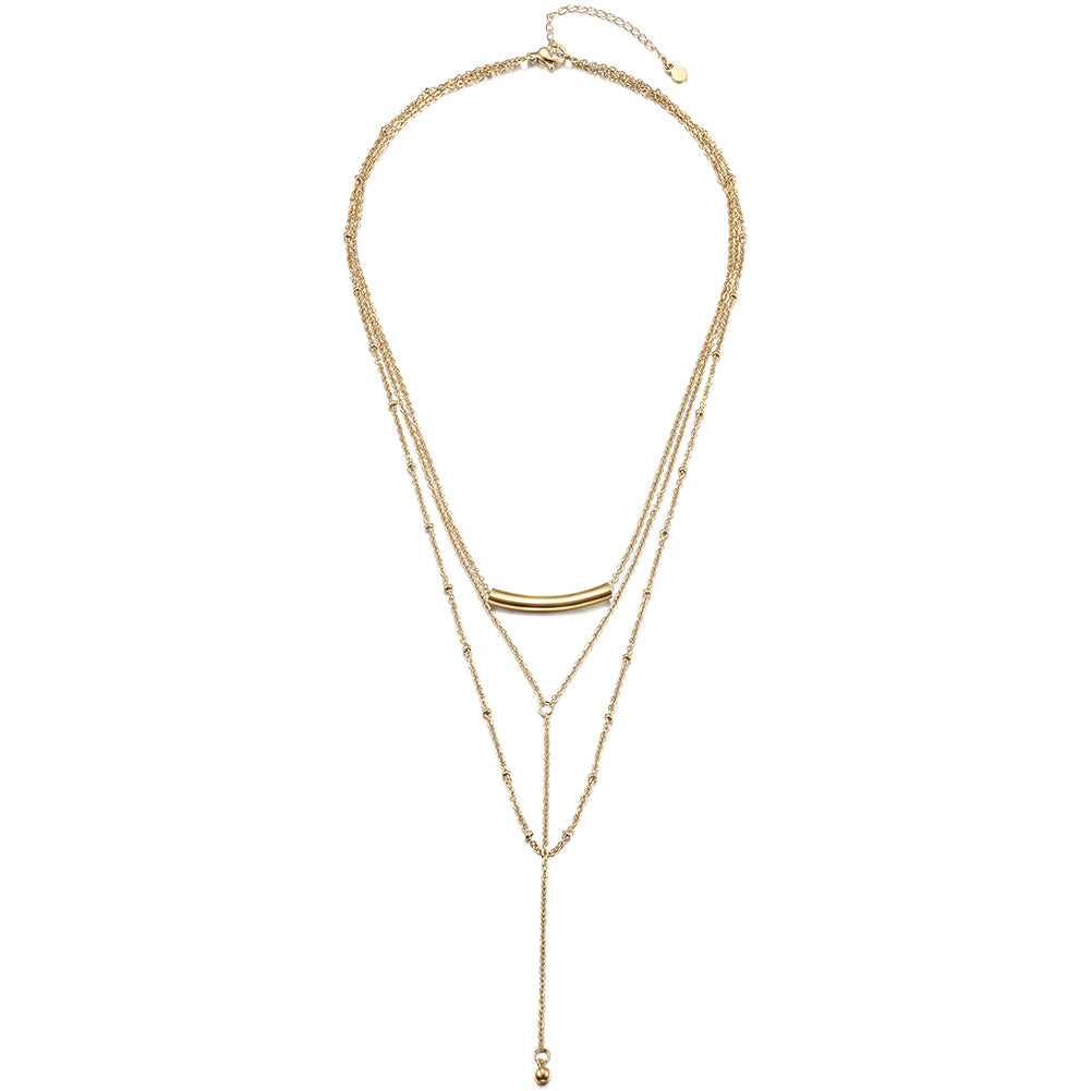 Floating Bar Layered Y-Necklace