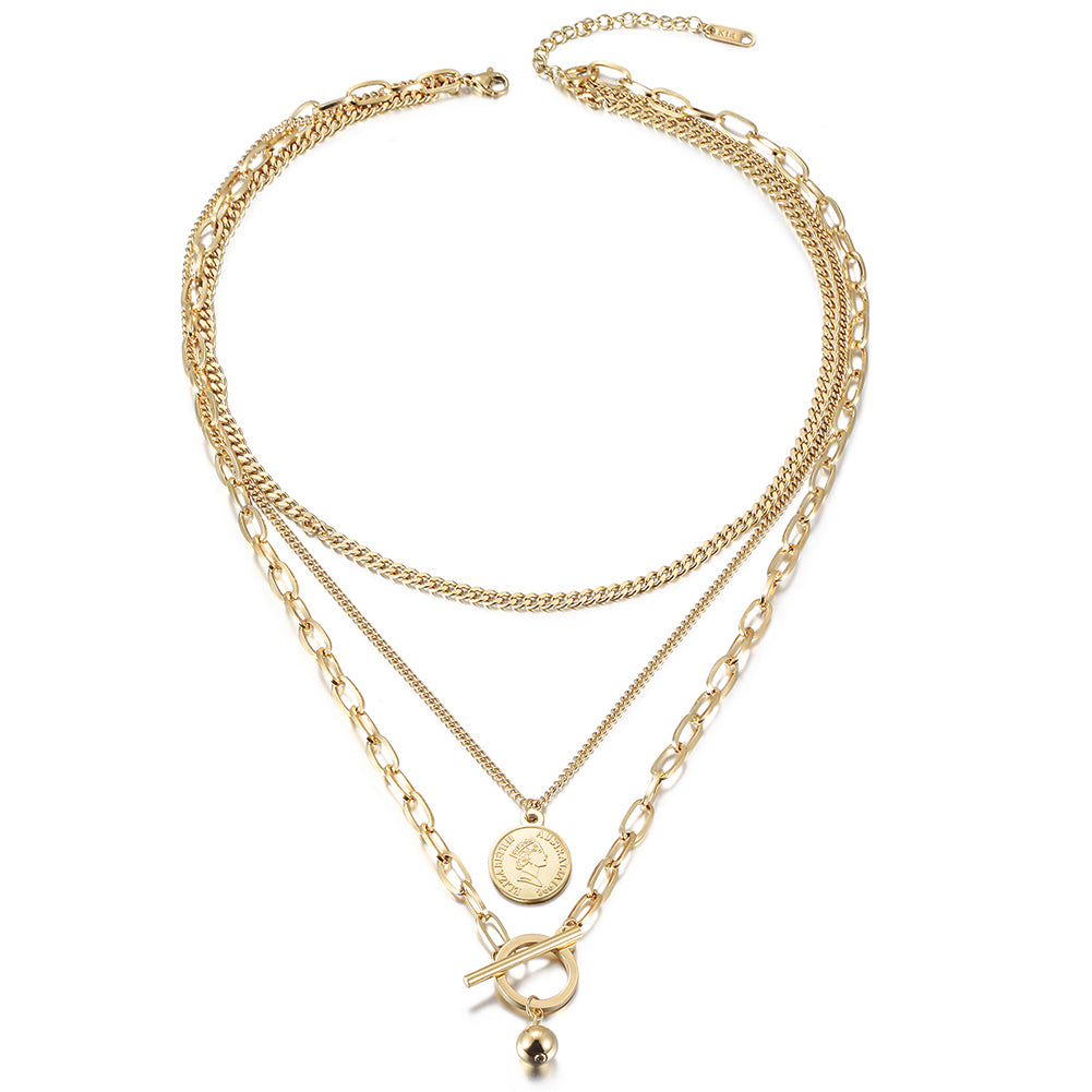 Multi-layered Elizabeth Coin Necklace