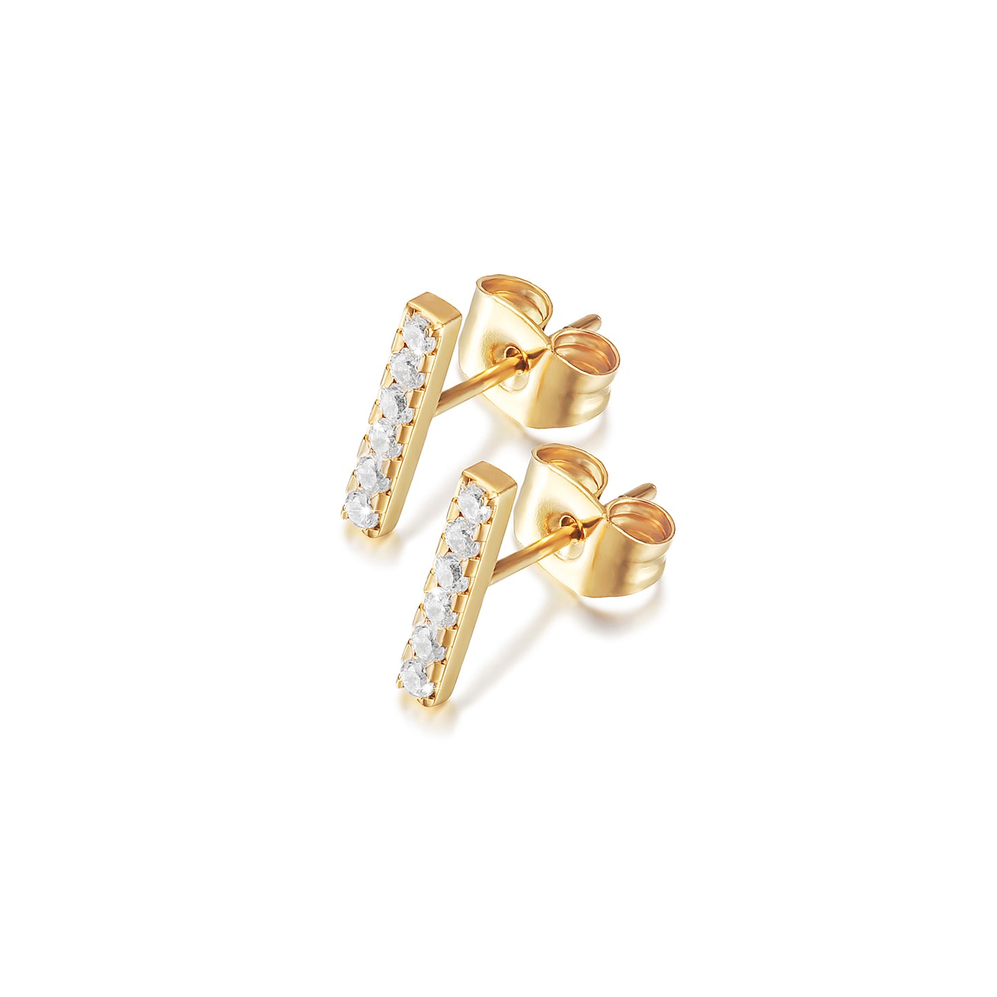 BAR CZ STUD EARRINGS