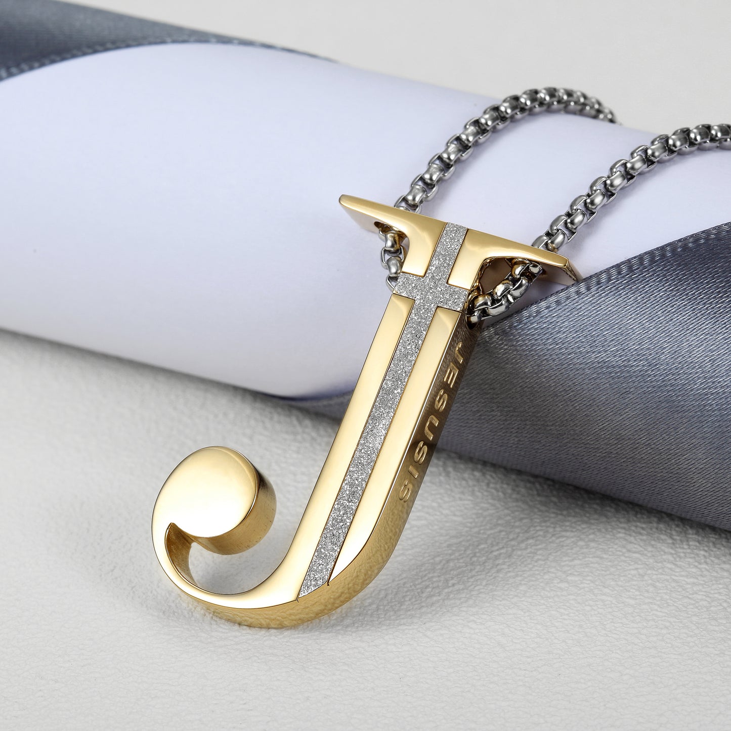 J-shaped Pendant Necklace