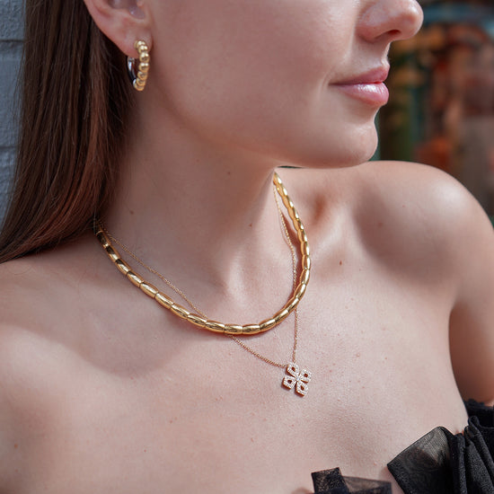 Load image into Gallery viewer, Hollow Cross Charm Necklace
