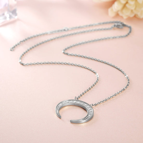 Moon Full Diamond Necklace-NSSN639ST