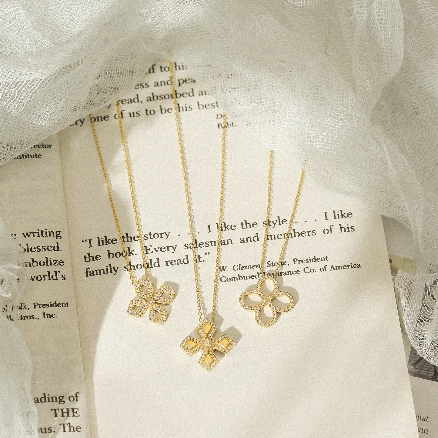 Hollow Cross Charm Necklace