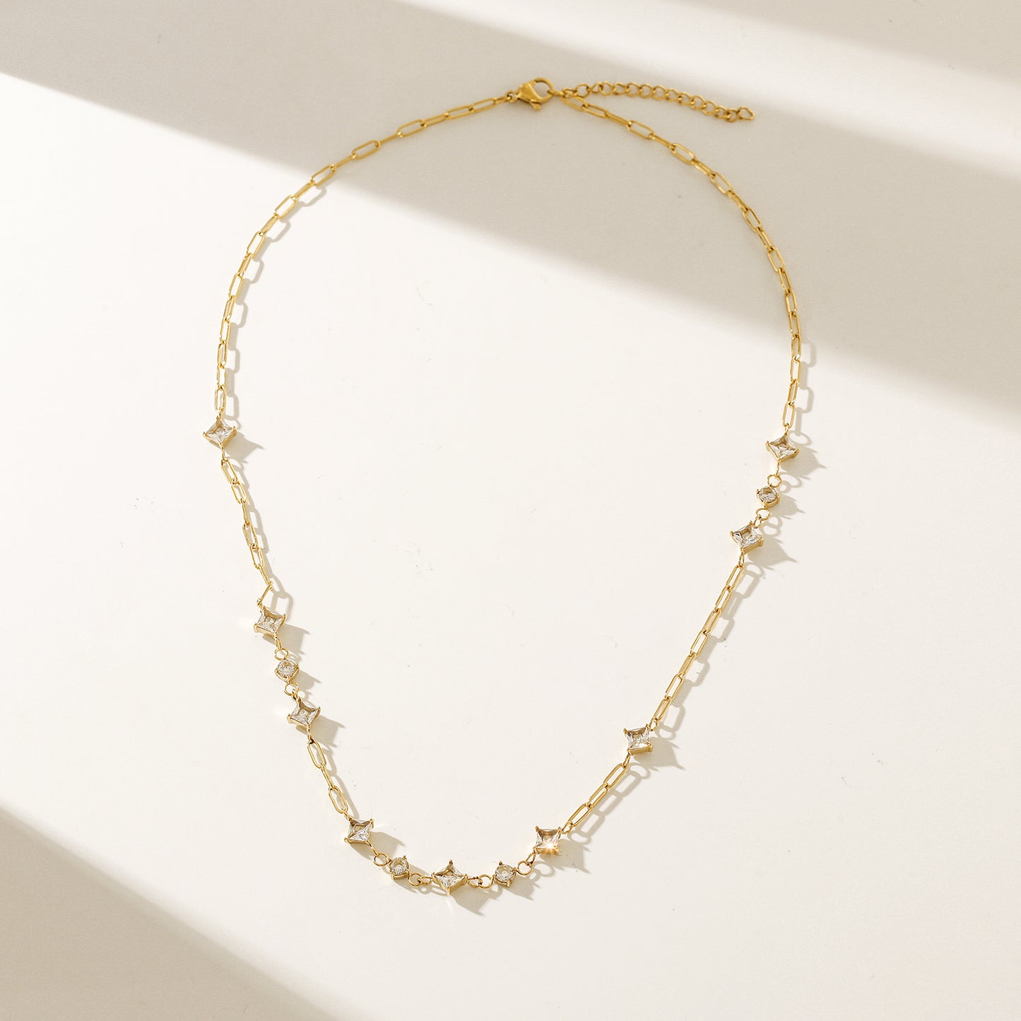 CZ Chain Necklace - NSSN867STGCZD