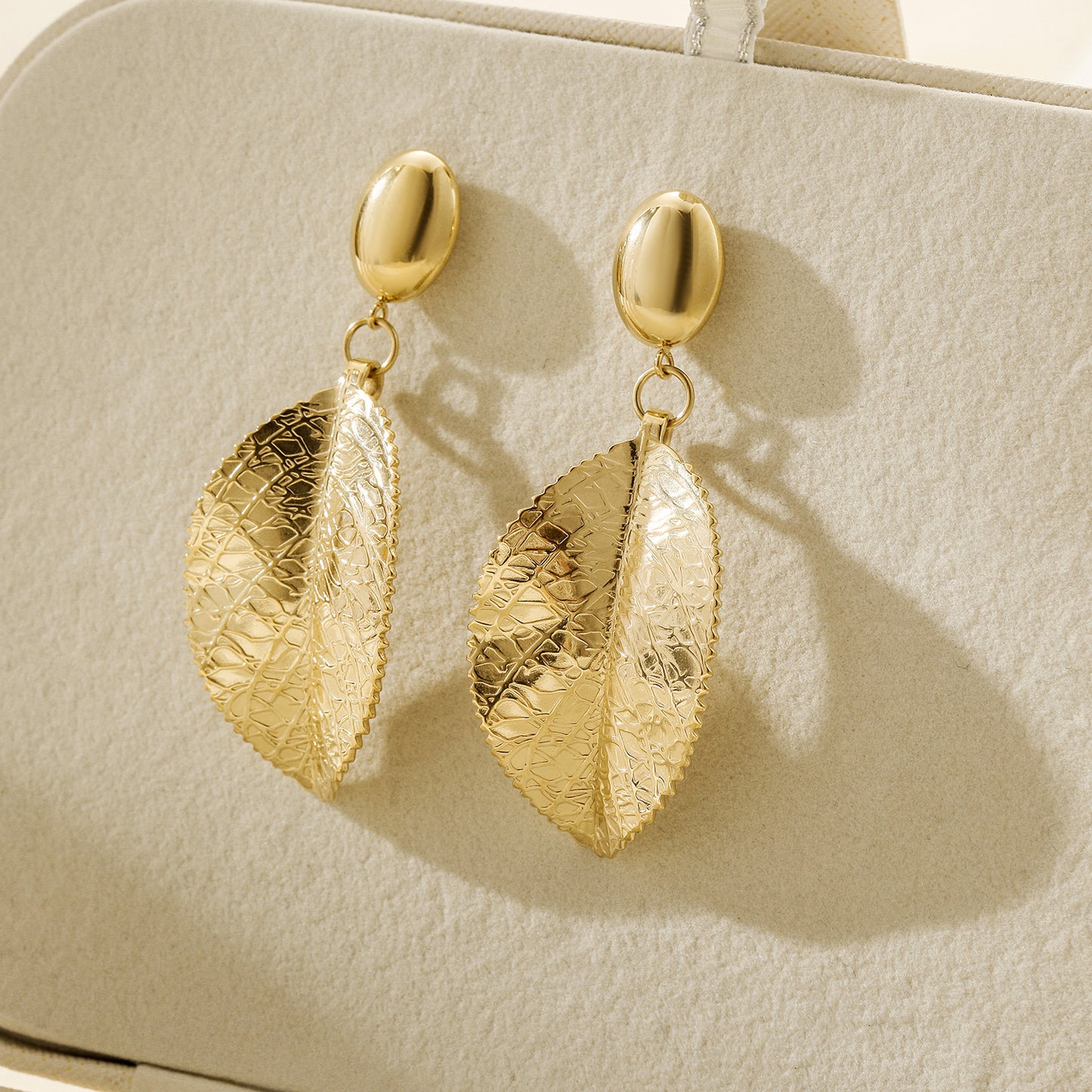 Golden Leaf Earrings-SCE492STGC