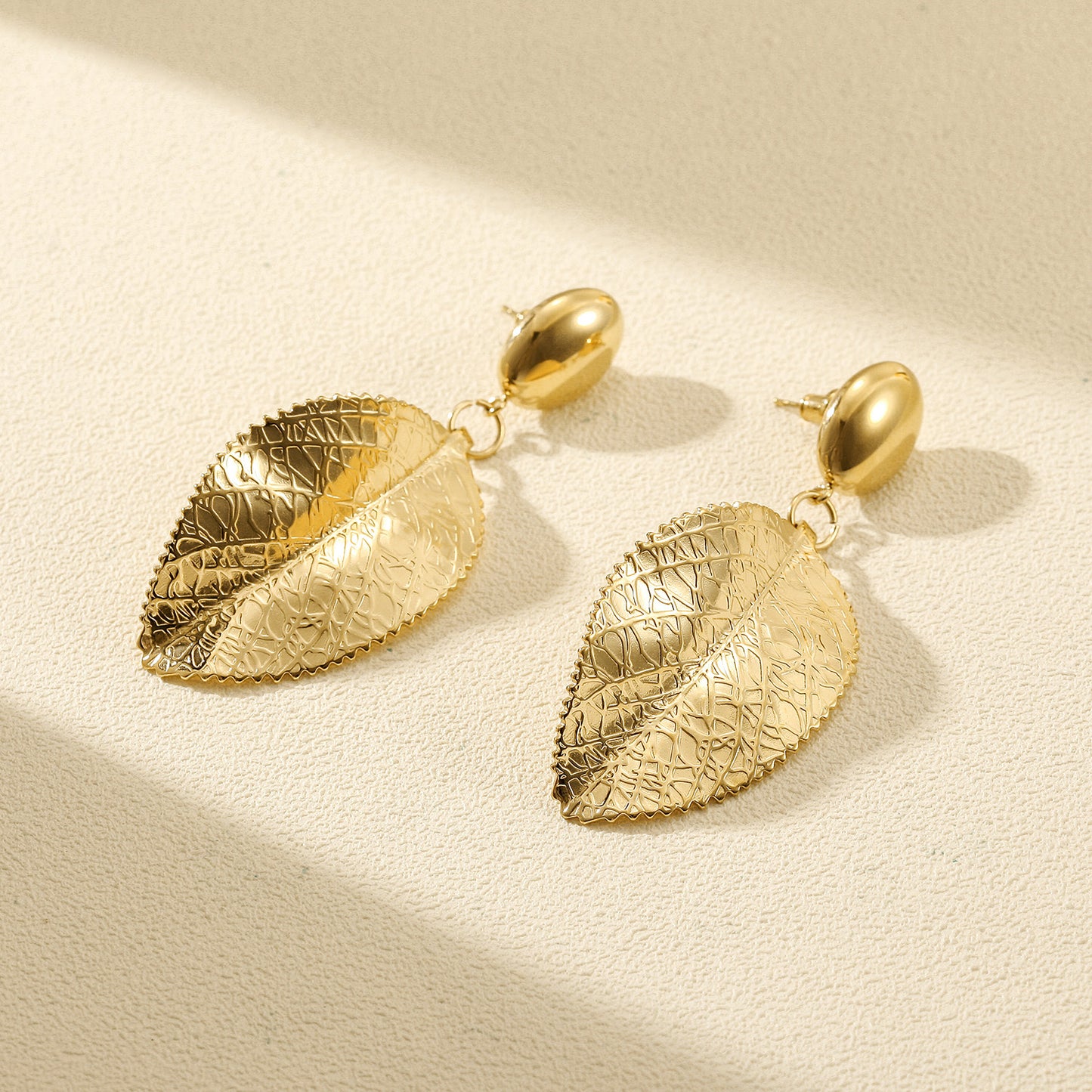 Golden Leaf Earrings-SCE492STGC