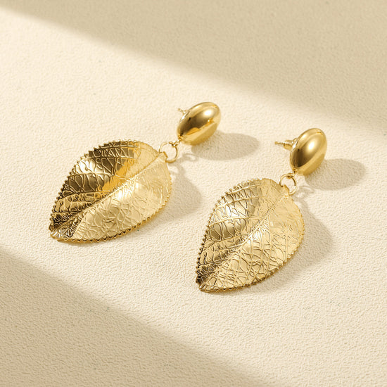 Golden Leaf Earrings-SCE492STGC
