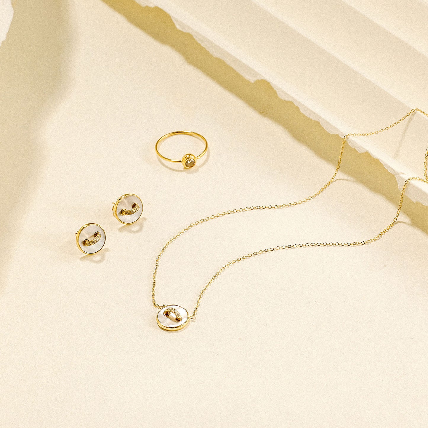 White Shell Button Necklace