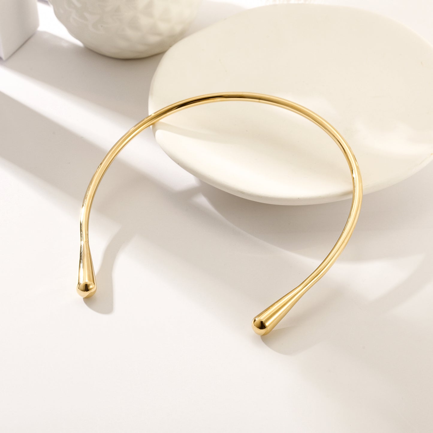High polished solid necklace-NSSN808STGC
