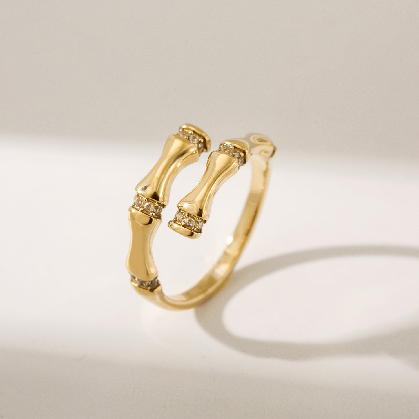 14K Gold Bamboo Chic Stacking Ring