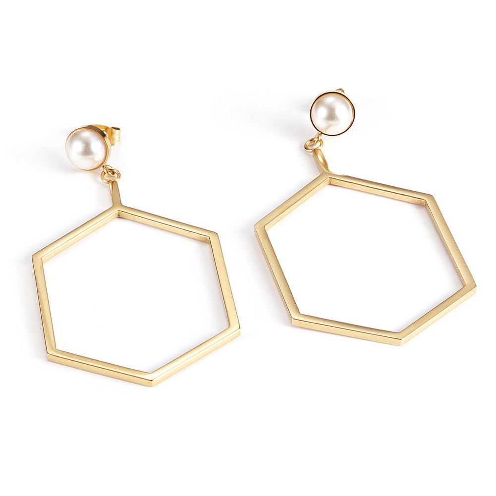 Exaggerated polygonal earrings-SCE308STGC