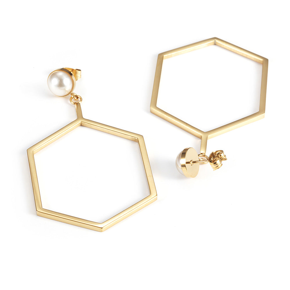 Exaggerated polygonal earrings-SCE308STGC