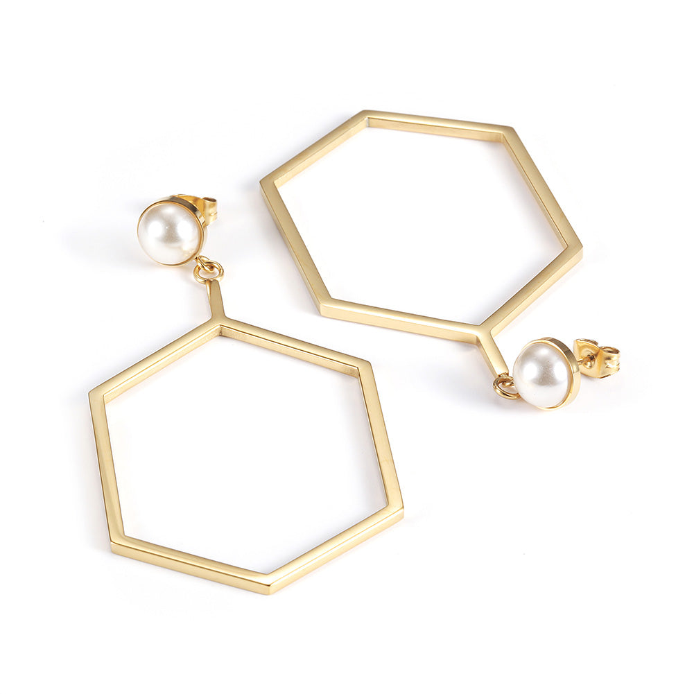 Exaggerated polygonal earrings-SCE308STGC
