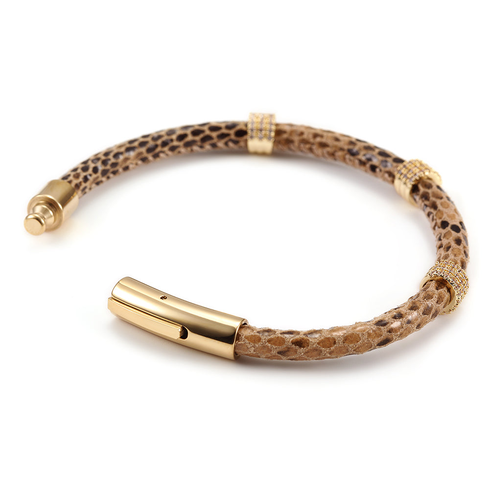 Gold body leopard print bracelet-NSB1413STGCGDZD