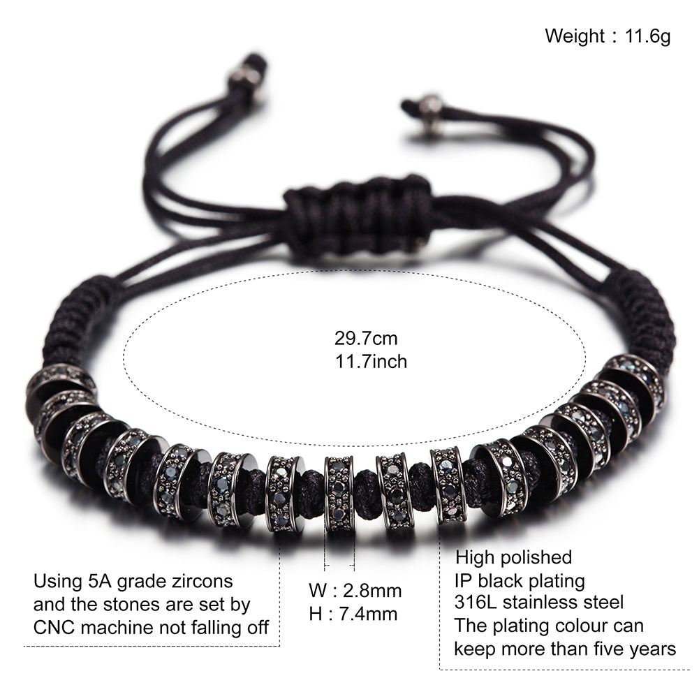 Black rope bracelet-NSB1437ST