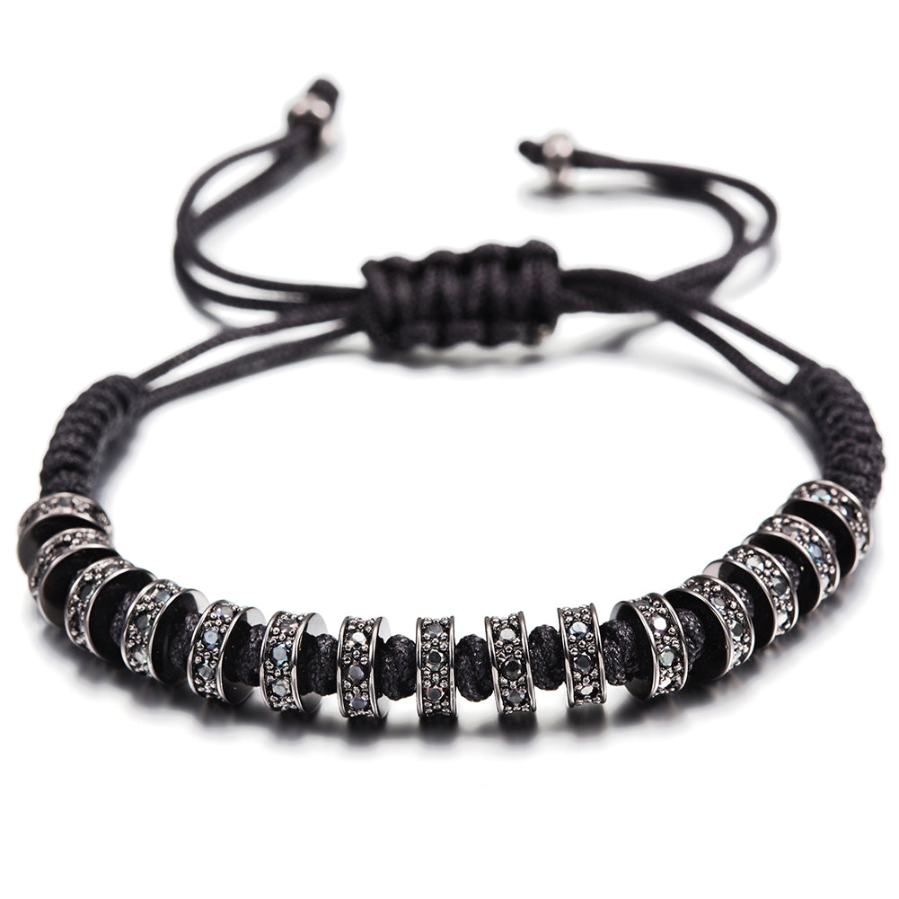 Black rope bracelet-NSB1437ST