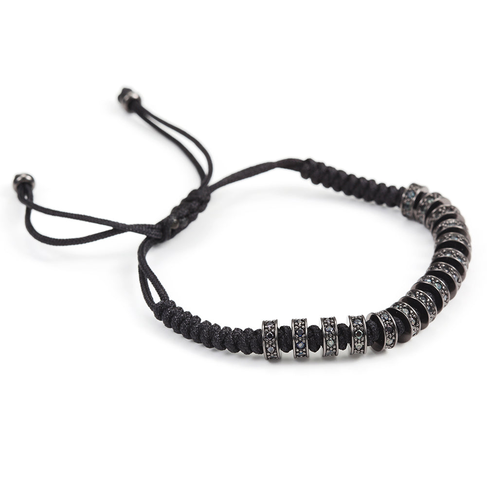 Black rope bracelet-NSB1437ST
