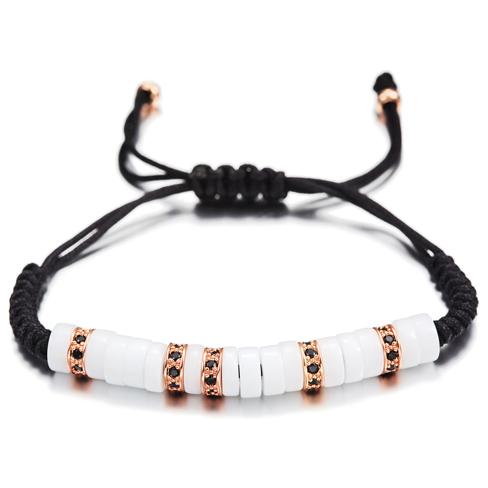 Black rope ring bracelet-NSB1438ST