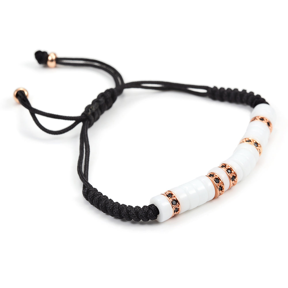 Black rope ring bracelet-NSB1438ST
