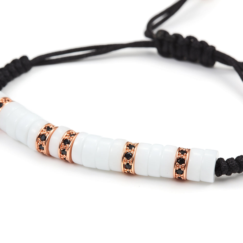 Black rope ring bracelet-NSB1438ST