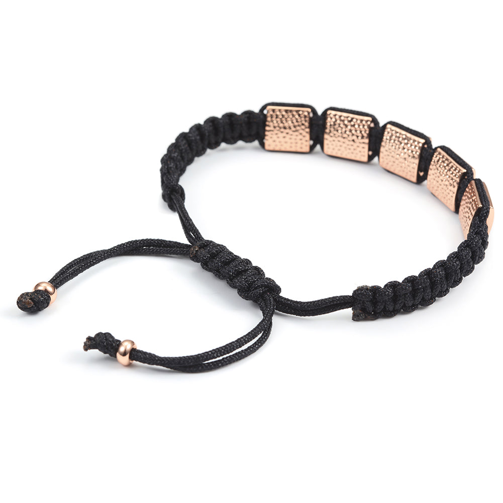 Black rope block bracelet-NSB1439ST