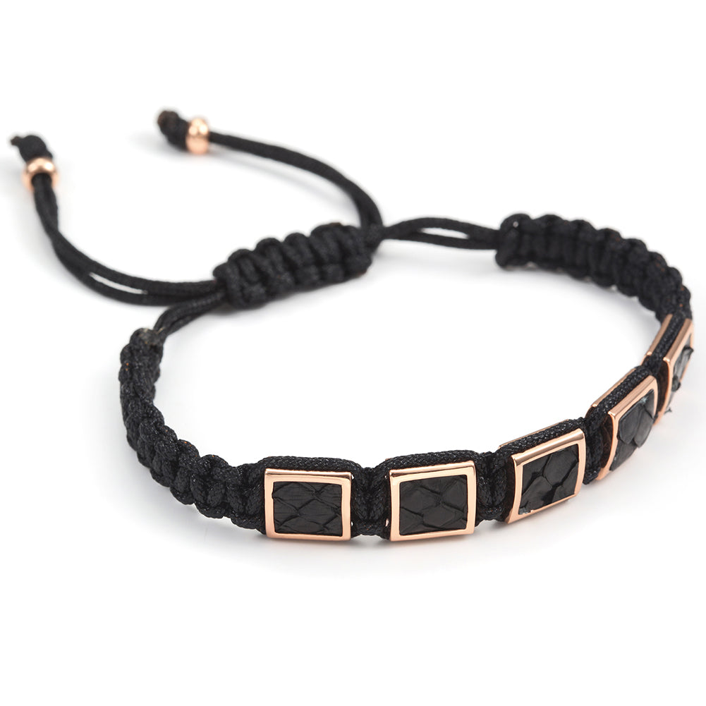 Black rope block bracelet-NSB1439ST