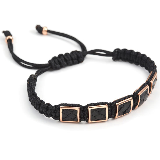 Black rope block bracelet-NSB1439ST