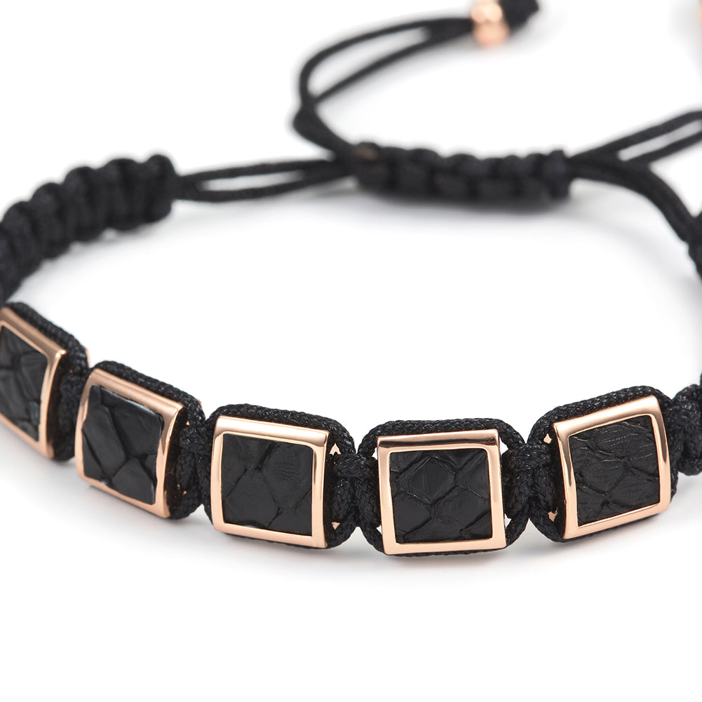 Black rope block bracelet-NSB1439ST