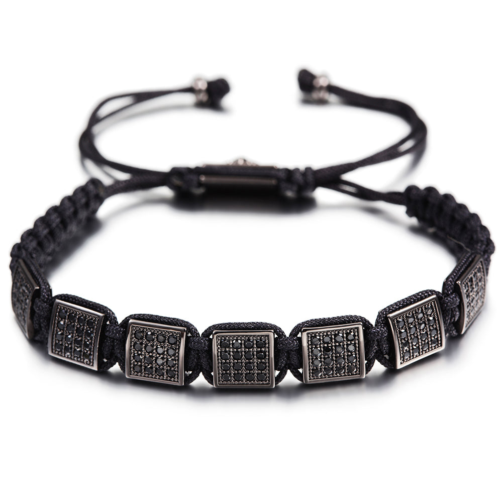 Black Rope Creative Block Bracelet-NSB1440ST