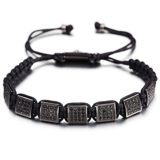 Black Rope Creative Block Bracelet-NSB1440ST