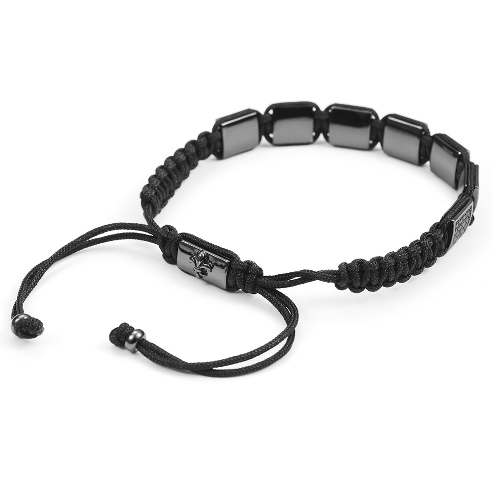 Black Rope Creative Block Bracelet-NSB1440ST
