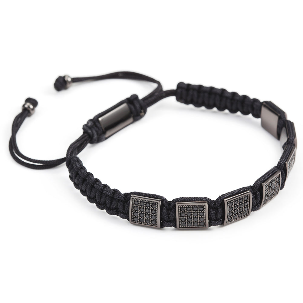 Black Rope Creative Block Bracelet-NSB1440ST