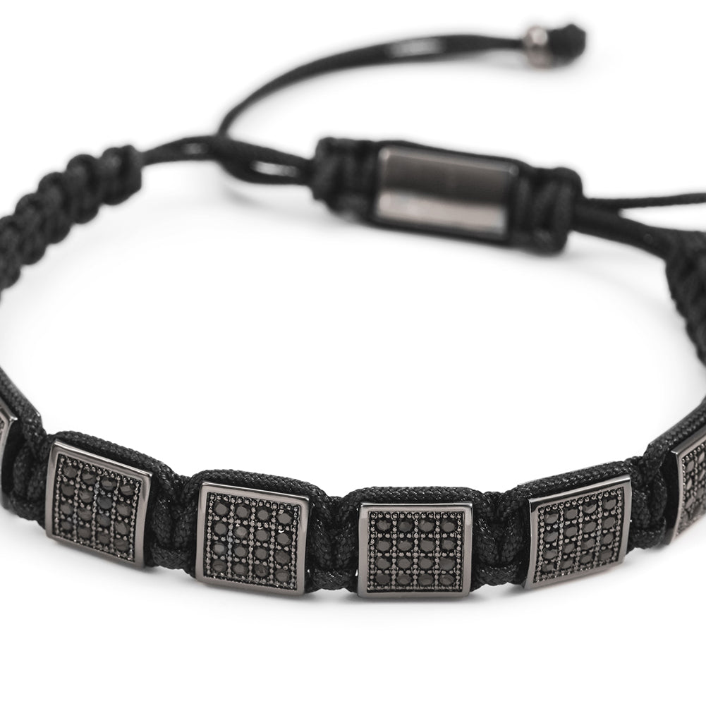 Black Rope Creative Block Bracelet-NSB1440ST