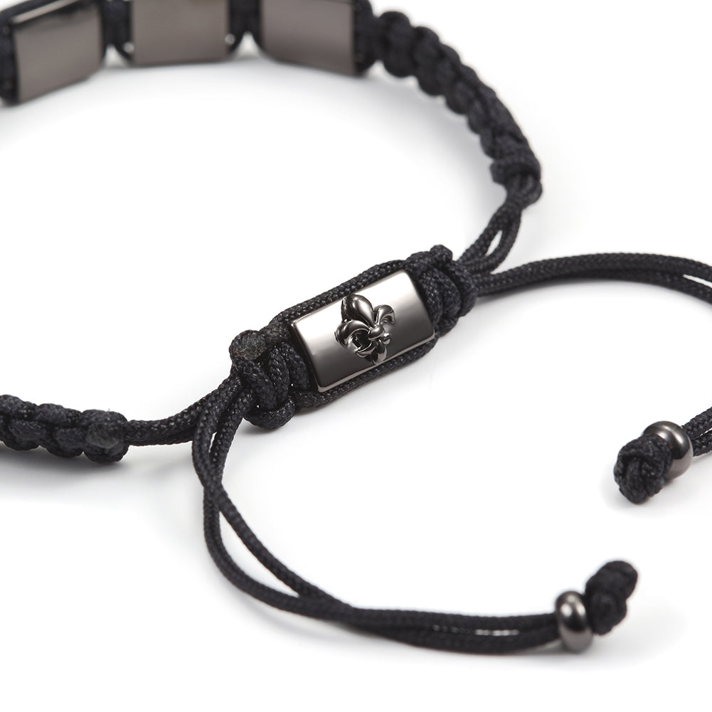 Black Rope Creative Block Bracelet-NSB1440ST