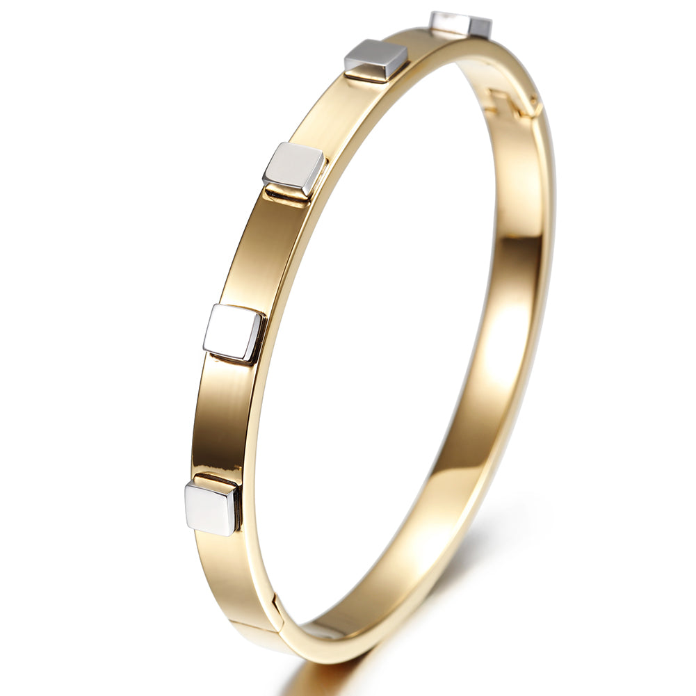 Circular block inlaid bracelet-NSB1446ST