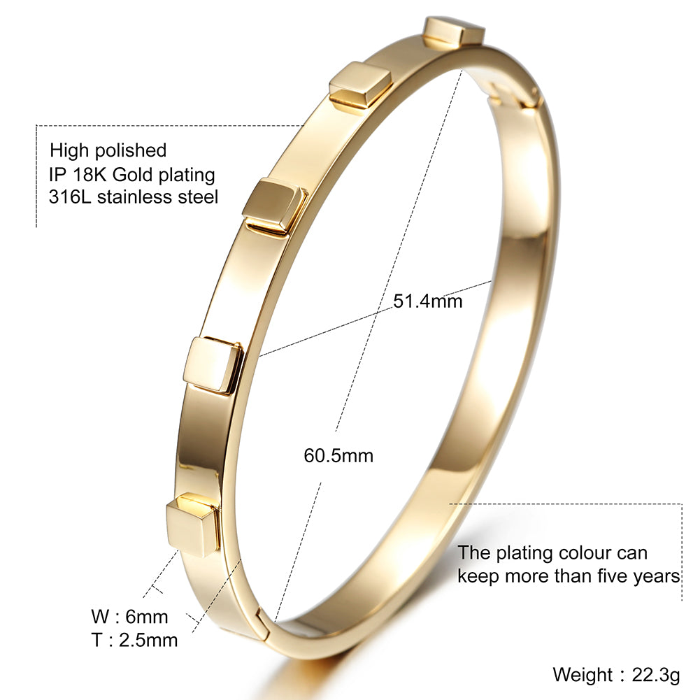 Circular block inlaid bracelet-NSB1446ST