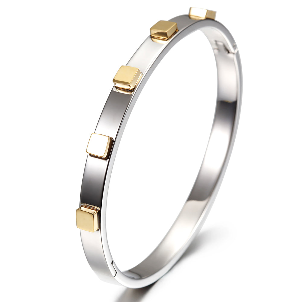 Circular block inlaid bracelet-NSB1446ST