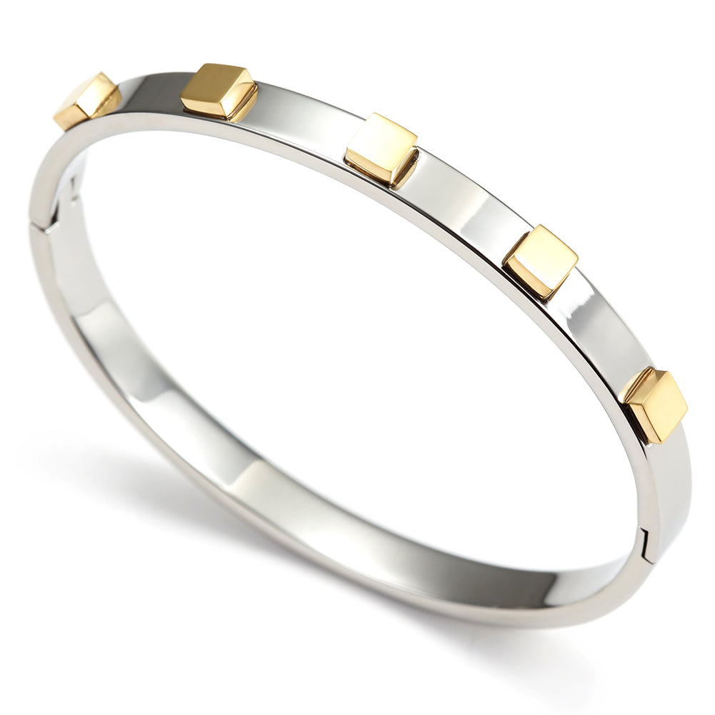 Circular block inlaid bracelet-NSB1446ST