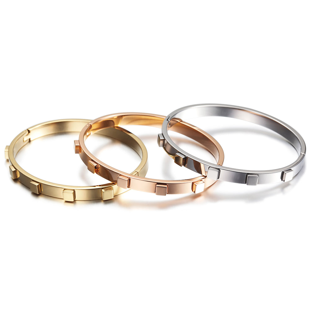 Circular block inlaid bracelet-NSB1446ST