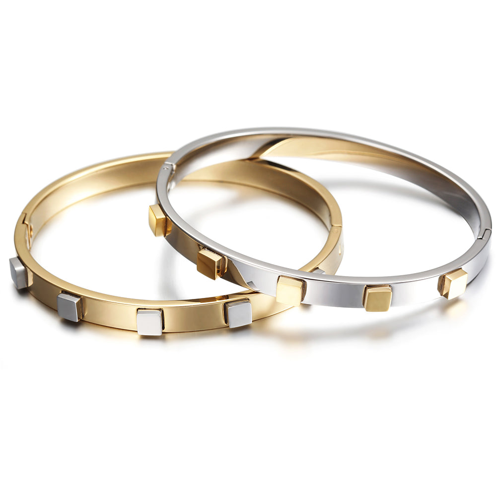 Circular block inlaid bracelet-NSB1446ST