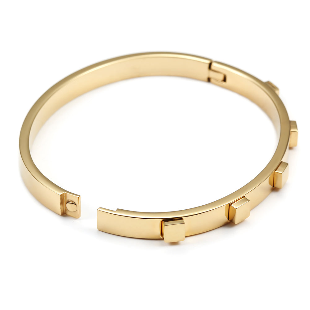 Circular block inlaid bracelet-NSB1446ST