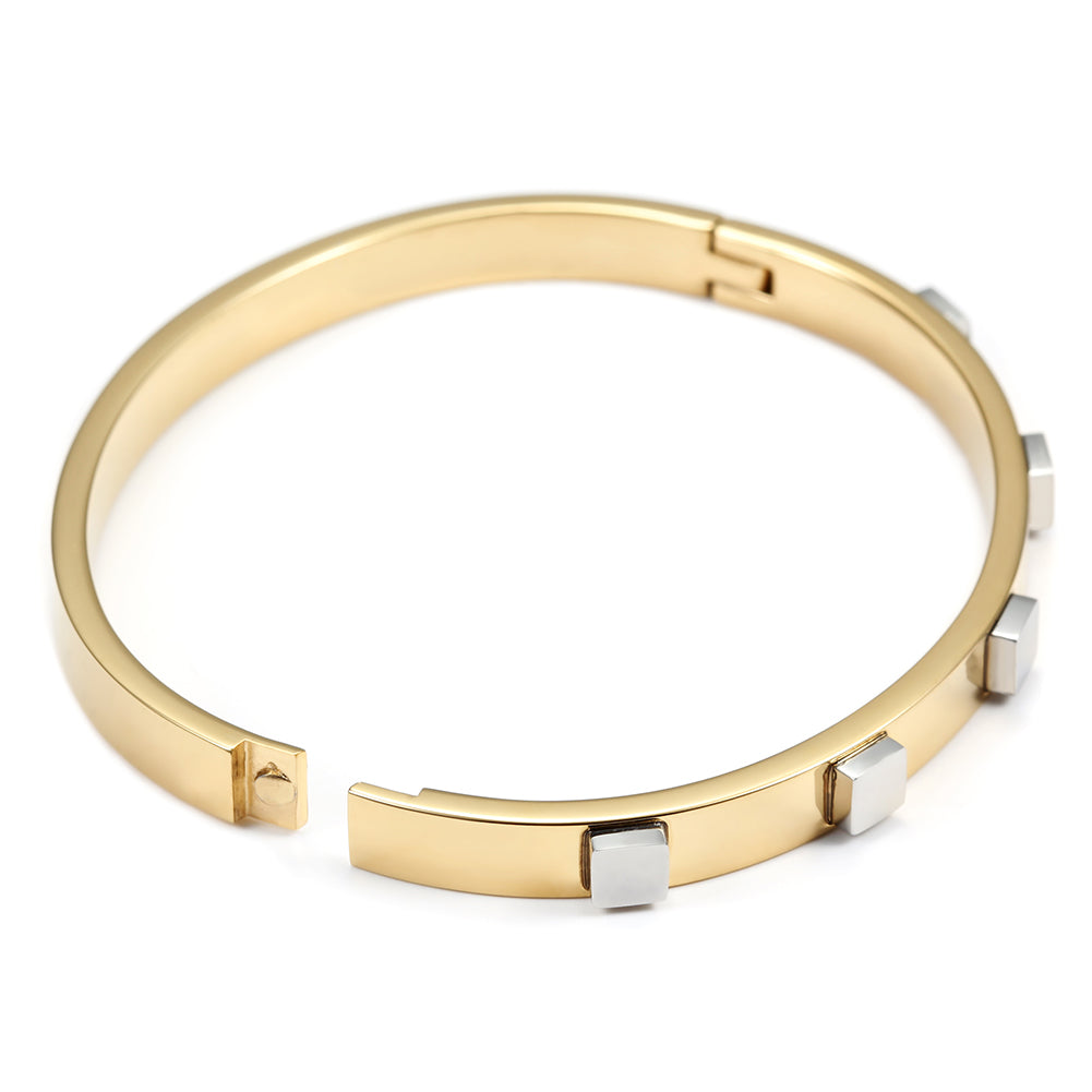 Circular block inlaid bracelet-NSB1446ST