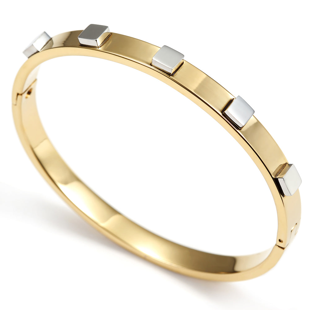 Circular block inlaid bracelet-NSB1446ST
