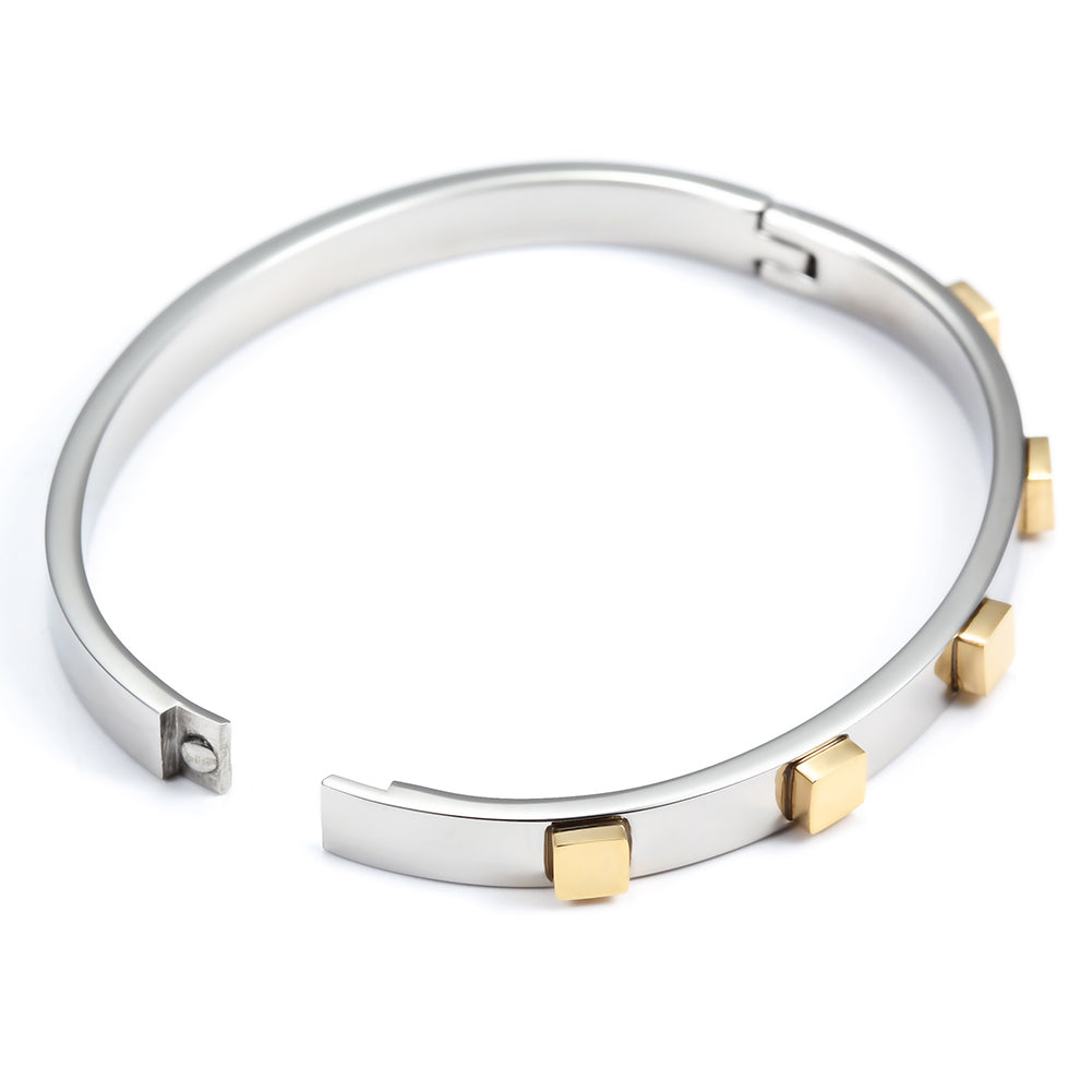 Circular block inlaid bracelet-NSB1446ST