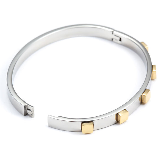 Circular block inlaid bracelet-NSB1446ST