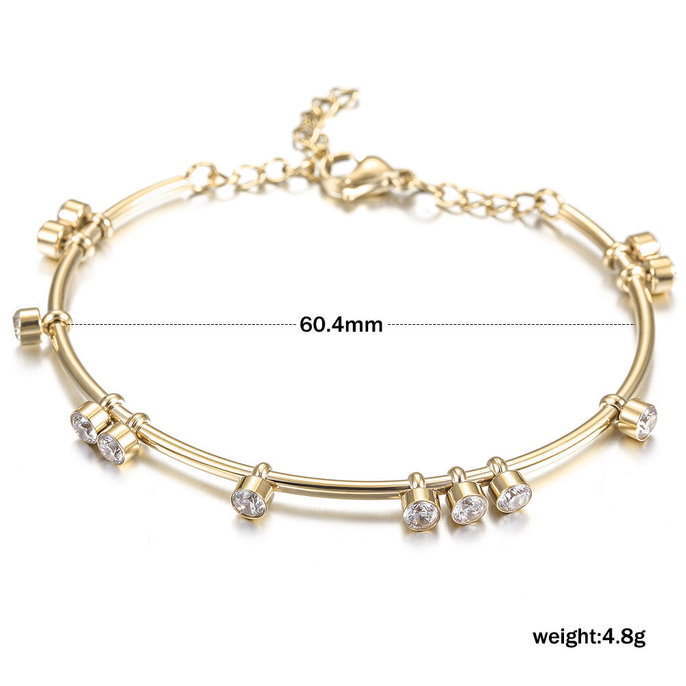 Round bar creative zircon bracelet-NSB1447ST